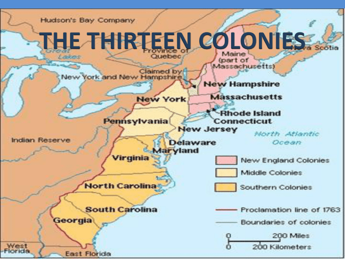 Colonies 13 thirteen map