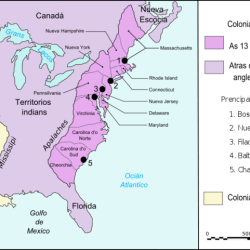 Map of the 13 colonies with capitals